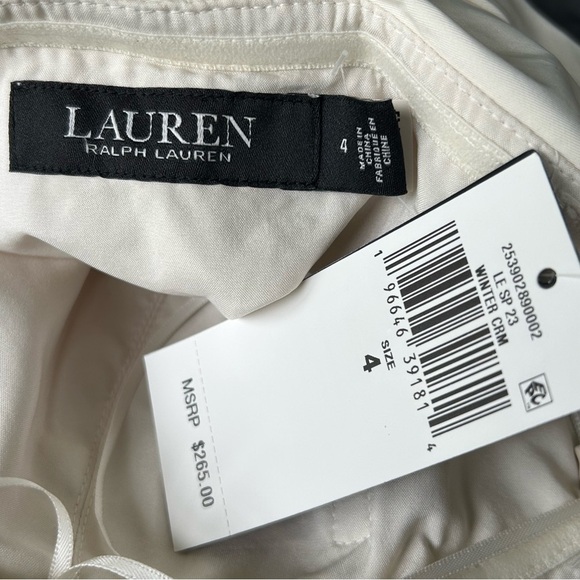 NWT Ralph Lauren Ivory Stretch Satin Bow Back Cocktail Dress $265.   Size 4 - Picture 8 of 9